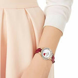 Swarovski Lovely Crystals Analog White Dial Red Leather Strap Watch for Women - 5297584 Authentic Buy Shop Now