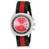 Gucci Grip Quartz Chronograph Red Dial Two Tone NATO Strap Watch for Men - YA157304 Authentic Buy Shop Now