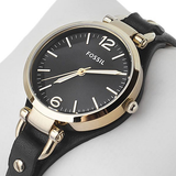 Fossil Georgia Black Dial Black Leather Strap Watch for Women - ES3148 Authentic Buy Shop Now