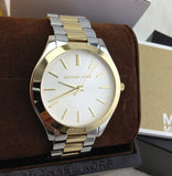 Michael Kors Runway Slim Silver Dial Two Tone Stainless Steel Strap Watch for Women - MK3198 Authentic Buy Shop Now