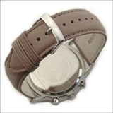 Emporio Armani Classic Chronograph Silver Dial Brown Leather Strap Watch For Men - AR2471 Authentic Buy Shop Now