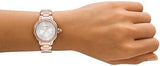 Emporio Armani Mia Three Hand Crystals Silver Dial Rose Gold Steel Strap Watch For Women - AR11633 Authentic Buy Shop Now