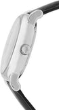 Emporio Armani Meccanico Silver Skeleton Dial Black Leather Watch For Men - AR1997 Authentic Buy Shop Now