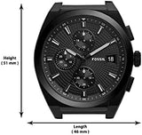 Fossil Everett Chronograph Black Dial Black Steel Strap Watch for Men - FS5797 Authentic Buy Shop Now