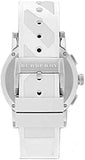 Burberry The City Chronograph Silver Dial White Rubber Strap Watch for Men - BU9810 Authentic Buy Shop Now