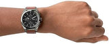 Fossil Everett Chronograph Grey Dial Brown Leather Strap Watch for Men - FS5799 Authentic Buy Shop Now