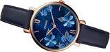 Fossil Jacqueline Blue Dial Blue Leather Strap Watch for Women - ES4673 Authentic Buy Shop Now