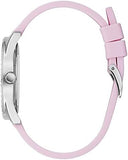Guess G-Twist Diamonds Silver Dial Pink Rubber Strap Watch for Women - W1240L1 Authentic Buy Shop Now