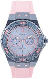 Guess Limelight Blue Dial Pink Rubber Strap Watch For Women - W0775L5 Authentic Buy Shop Now