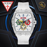 Guess Phoenix J Balvin White Dial Transparent Silicone Strap Watch For Men - V1051M1 Authentic Buy Shop Now