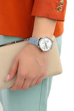 Tommy Hilfiger Brooke Silver Dial Blue Leather Strap Watch for Women - 1782023 Authentic Buy Shop Now