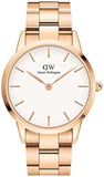 Daniel Wellington Iconic Link White Dial Rose Gold Steel Strap Watch for Women - DW00100213 Authentic Buy Shop Now
