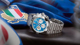 Breitling Chronomat B01 42 Six Nations Italy Blue Dial Silver Steel Strap Watch for Men - AB0134A41C1A1 Authentic Buy Shop Now