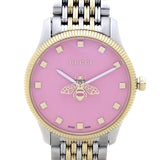Gucci G Timeless Quartz Pink Dial Two Tone Steel Strap Watch For Women - YA1265030 Authentic Buy Shop Now