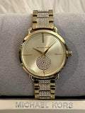 Michael Kors Portia Three-Hand Crystals Gold Dial Gold Steel Strap Watch for Women - MK4602 Authentic Buy Shop Now