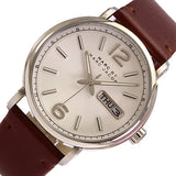 Marc Jacobs Fergus White Dial Brown Leather Strap Watch for Women - MBM8649 Authentic Buy Shop Now