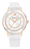 Swarovski Octea Lux White Dial White Leather Strap Watch for Women - 5414416 Authentic Buy Shop Now