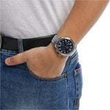 Tommy Hilfiger Trent Chronograph Black Dial Silver Steel Strap Watch for Men - 1791054 Authentic Buy Shop Now