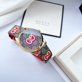 Gucci G Timeless Quartz Brown Dial Brown Leather Strap Watch For Men - YA1264158 Authentic Buy Shop Now