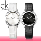 Calvin Klein Skirt White Dial White Leather Strap Watch for Women - K2U231K6 Authentic Buy Shop Now