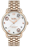 Coach Delancey White Dial Rose Gold Steel Strap Watch for Women - 14502811 Authentic Buy Shop Now