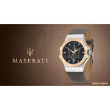 Maserati Potenza Black Dial Brown Leather Strap Watch For Men - R8851108014 Authentic Buy Shop Now