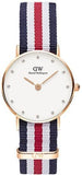 Daniel Wellington Classic Petite Silver Dial Three Tone Nylon Strap Watch for Women - DW00100255 Authentic Buy Shop Now
