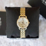 Coach Delancey Mother of Pearl Dial Gold Steel Strap Watch for Women - 14502478 Authentic Buy Shop Now