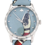 Gucci G Timeless Quartz Blue Dial Blue Leather Strap Watch For Men - YA1264080 Authentic Buy Shop Now