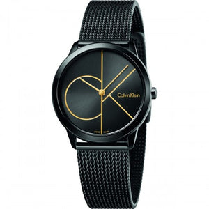 Calvin Klein Minimal Black Dial Black Mesh Bracelet Watch for Women - K3M224X1 Authentic Buy Shop Now