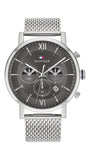 Tommy Hilfiger Evan Grey Dial Silver Mesh Bracelet Watch for Men - 1710396 Authentic Buy Shop Now