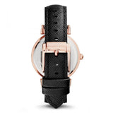 Michael Kors Catlin Rose Gold Crystal Dial Black Leather Strap Watch for Women - MK2376 Authentic Buy Shop Now