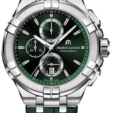 Maurice Lacroix Aikon Chronograph Green Dial Green Rubber Strap Watch for Men - AI1018-SS000-630-5 Authentic Buy Shop Now