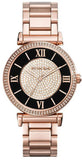 Michael Kors Catlin Black Dial Rose Gold Steel Strap Watch for Women - MK3339 Authentic Buy Shop Now