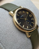 Marc Jacobs Baker Olive Dial Olive Leather Strap Watch for Women - MBM1330 Authentic Buy Shop Now