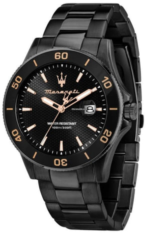 Maserati Competizione Black Dial Black Steel Strap Watch For Men - R8853100035 Authentic Buy Shop Now