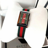 Gucci G-Frame Mother of Pearl Dial Two Tone Nylon Strap Watch For Women - YA147404 Authentic Buy Shop Now