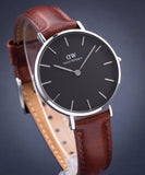 Daniel Wellington Classic Petite St Mawes Black Dial Brown Leather Strap Watch For Women - DW00100181 Authentic Buy Shop Now