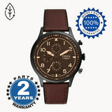 Fossil Retro Pilot Chronograph Brown Dial Brown Leather Strap Watch for Men - FS5833 Authentic Buy Shop Now