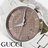 Gucci G Timeless Brown Dial Silver Steel Strap Watch For Women - YA126526 Authentic Buy Shop Now