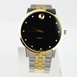 Movado Museum Classic Diamonds Black Dial Two Tone Steel Strap Watch for Men - 0607202 Authentic Buy Shop Now