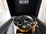 Hugo Boss Talent Chronograph Black Dial Black Leather Strap Watch For Men - 1513580 Authentic Buy Shop Now