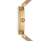 Michael Kors Parker Three-Hand Gold Dial Brown Leather Strap Watch For Women - MK4725 Authentic Buy Shop Now
