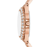 Michael Kors Lennox Analog Pink Dial Rose Gold Steel Strap Watch For Women - MK7396 Authentic Buy Shop Now