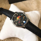 Gucci G-Timeless Moonphase Black Dial Black Leather Strap Watch For Men - YA1264045 Authentic Buy Shop Now