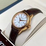 Tissot Carson Automatic White Dial Brown Leather Strap Watch For Women - T085.207.36.011.00 Authentic Buy Shop Now