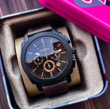 Fossil Machine Flight Chronograph Brown Dial Brown Leather Strap Watch for Men - FS4656 Authentic Buy Shop Now