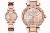 Michael Kors Parker Rose Gold Dial Steel Strap Watch for Women - MK6470 Authentic Buy Shop Now