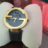 Gucci Interlocking Special Edition Grammy Black Dial Black Leather Strap Watch For Men - YA133208 Authentic Buy Shop Now