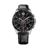 Tommy Hilfiger Luke Quartz Black Dial Black Leather Strap Watch for Men - 1791117 Authentic Buy Shop Now